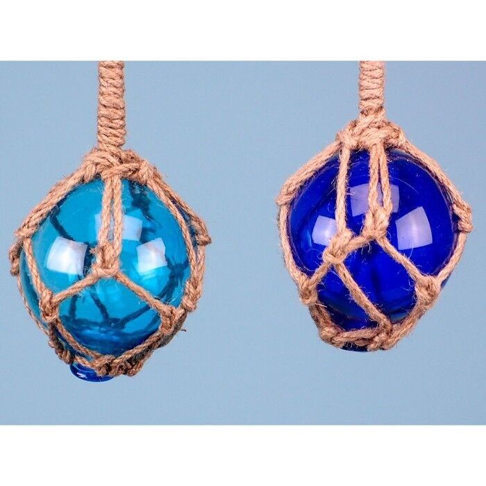 Vetro float turchese e blu 7.5 cm, 2 assortiti