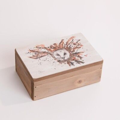 Caja de búho de Meg Hawkins, 15 x 10 cm