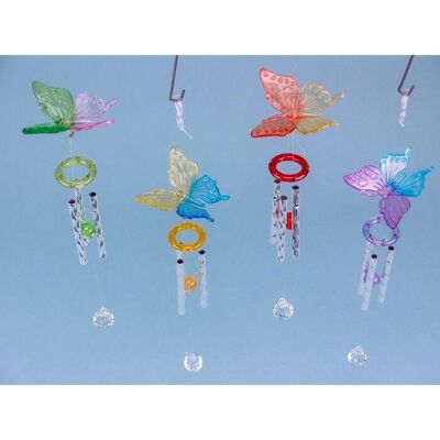 Carillon papillon, 21 cm, 4 assortis