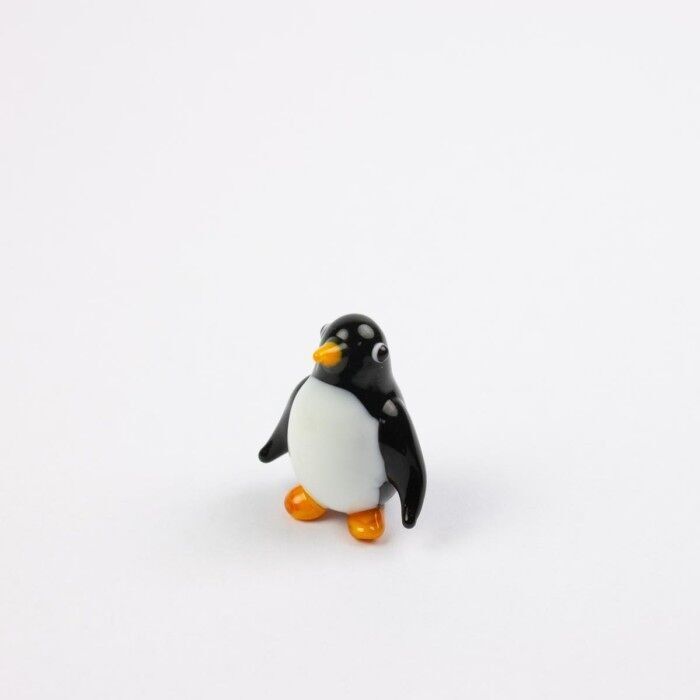 Pinguino in miniatura di vetro, 3 cm