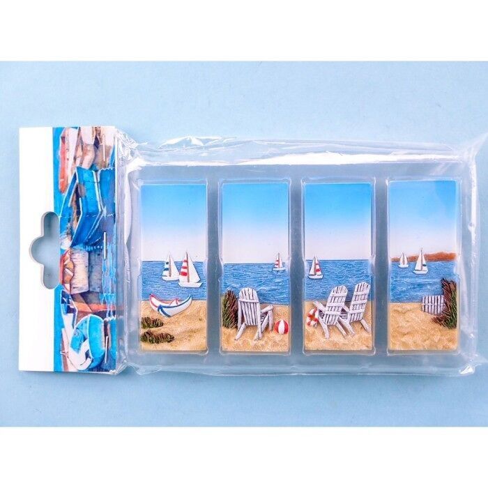 Set di magneti per frigorifero, scena di mare 7x3 cm