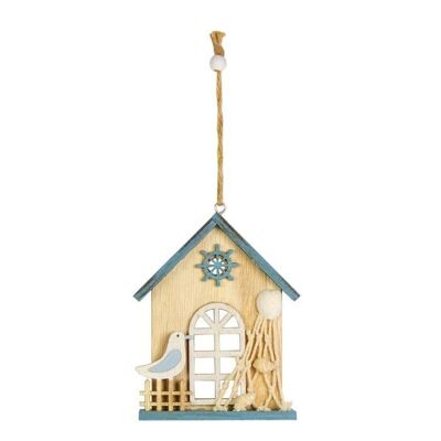 Suspension pour cabane de plage avec mouette et filet, 11 cm