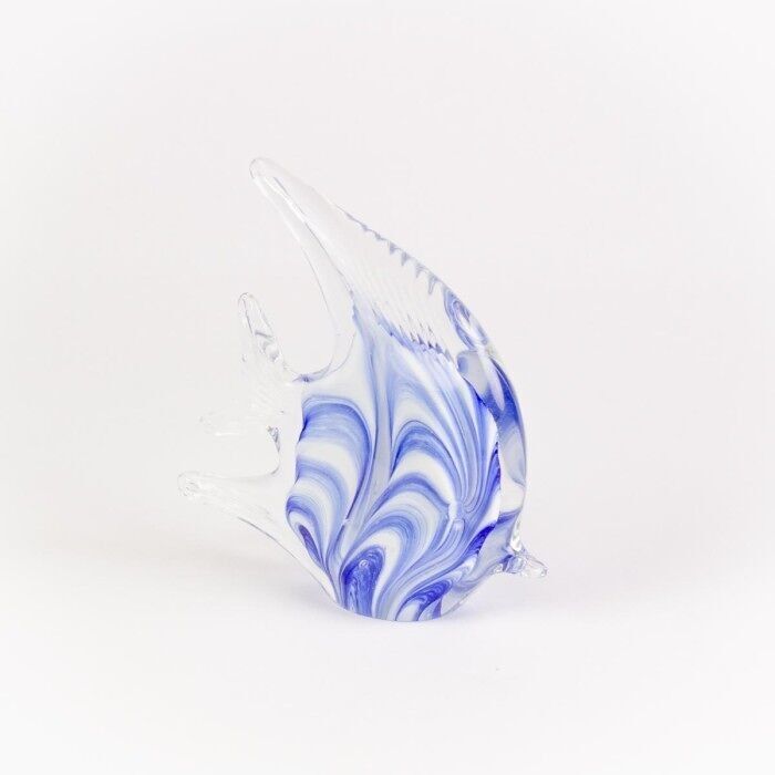 Pesce angelo in vetro, vortice blu, 12 cm