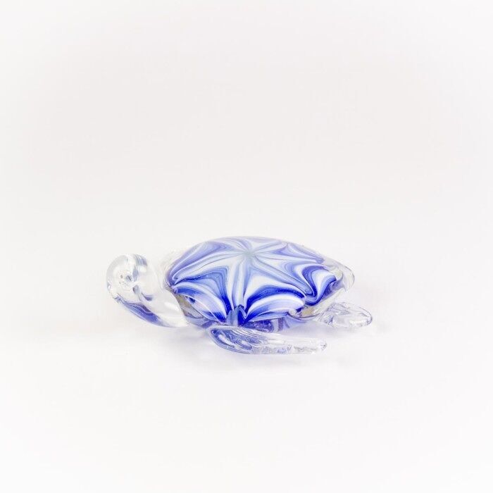 Tartaruga di vetro, blu/trasparente, 11 cm