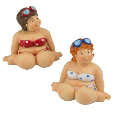 Bikini à pois pour grosses femmes, assis, 6 cm, 2 assortis