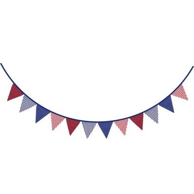 Banderines de puntos y rayas, rojo y azul, 2 m