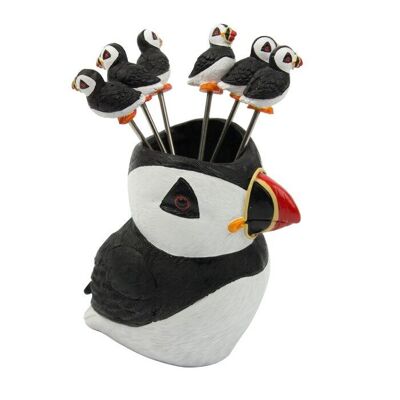 Bâtonnets à cocktail et support Puffin, 11 cm