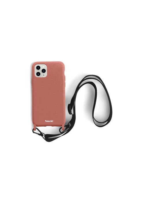 Eco-Friendly iPhone 11 Pro Lanyard Case - Dark Pink Nerine