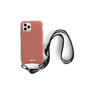 Eco-Friendly iPhone 11 Pro Lanyard Case - Dark Pink Nerine