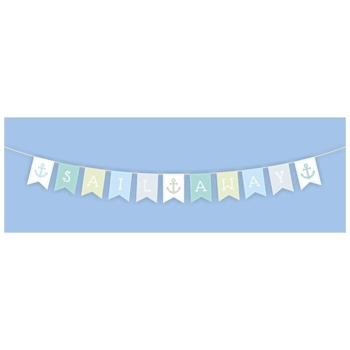 Bandierine in legno "Sail Away", 140 cm
