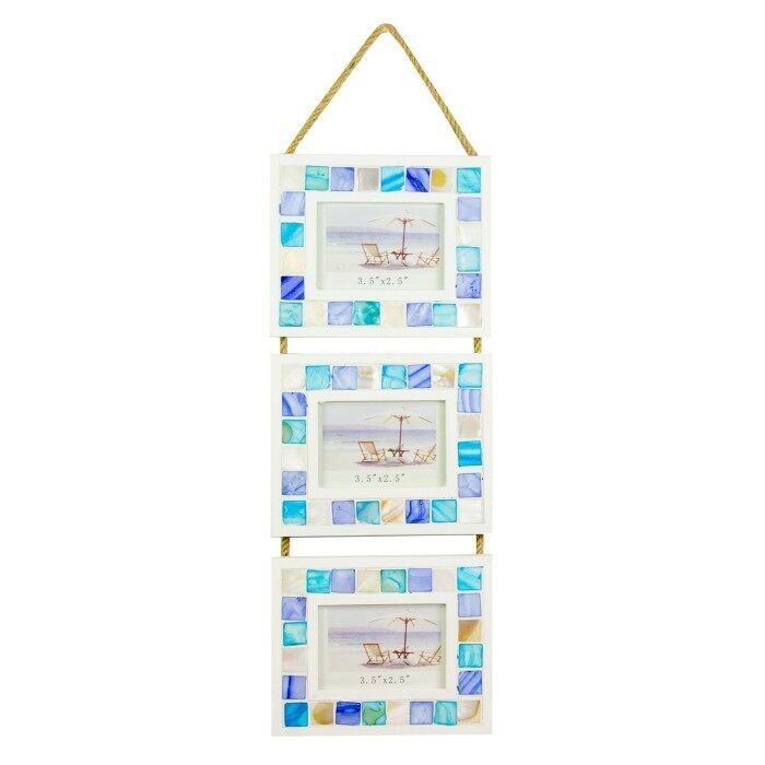 Cornice portafoto tripla a mosaico, 43 cm