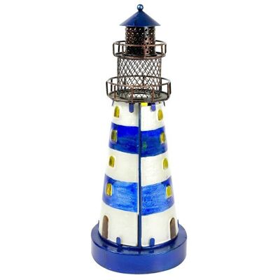 Vitral Faro, azul, 32 cm