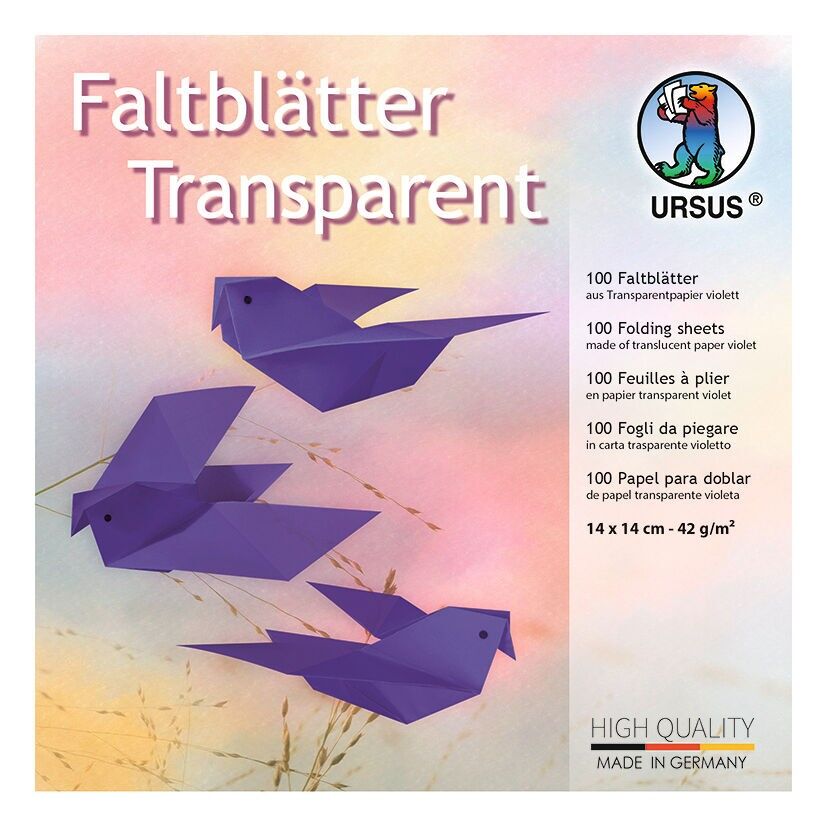 Faltblätter "Transparentpapier", 14 x 14 cm, violett