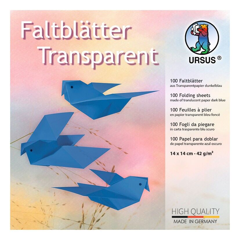 Faltblätter "Transparentpapier", 14 x 14 cm, dunkelblau
