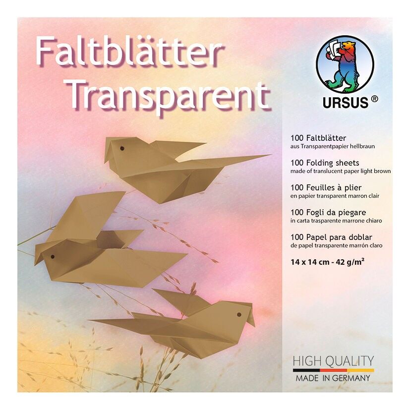 Faltblätter "Transparentpapier", 14 x 14 cm, hellbraun