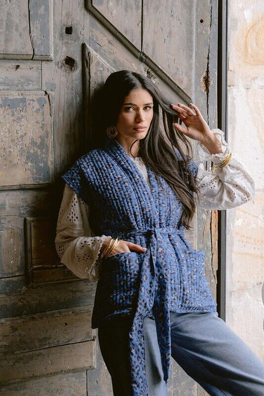 GILET LUNGO BLU SAVANNA