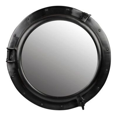 Specchio oblò in alluminio, peltro scuro, 38 cm