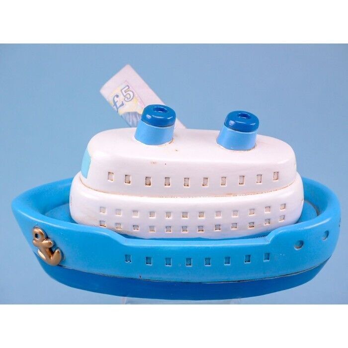 Salvadanaio a forma di nave da crociera, 15 cm