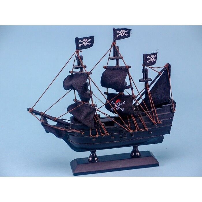 Nave pirata, nera, 20x20cm