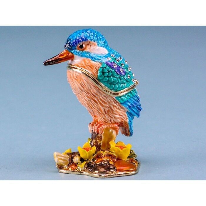 Martin pescatore cloisonné, 7.5x5cm