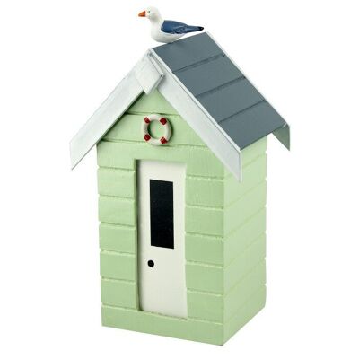 Salvadanaio Beach Hut, verde pastello, 16 cm