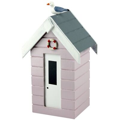 Salvadanaio Beach Hut, rosa pastello, 16 cm