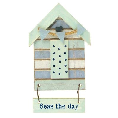 Magnete in stile capanna sulla spiaggia, Seas the Day, 12 cm