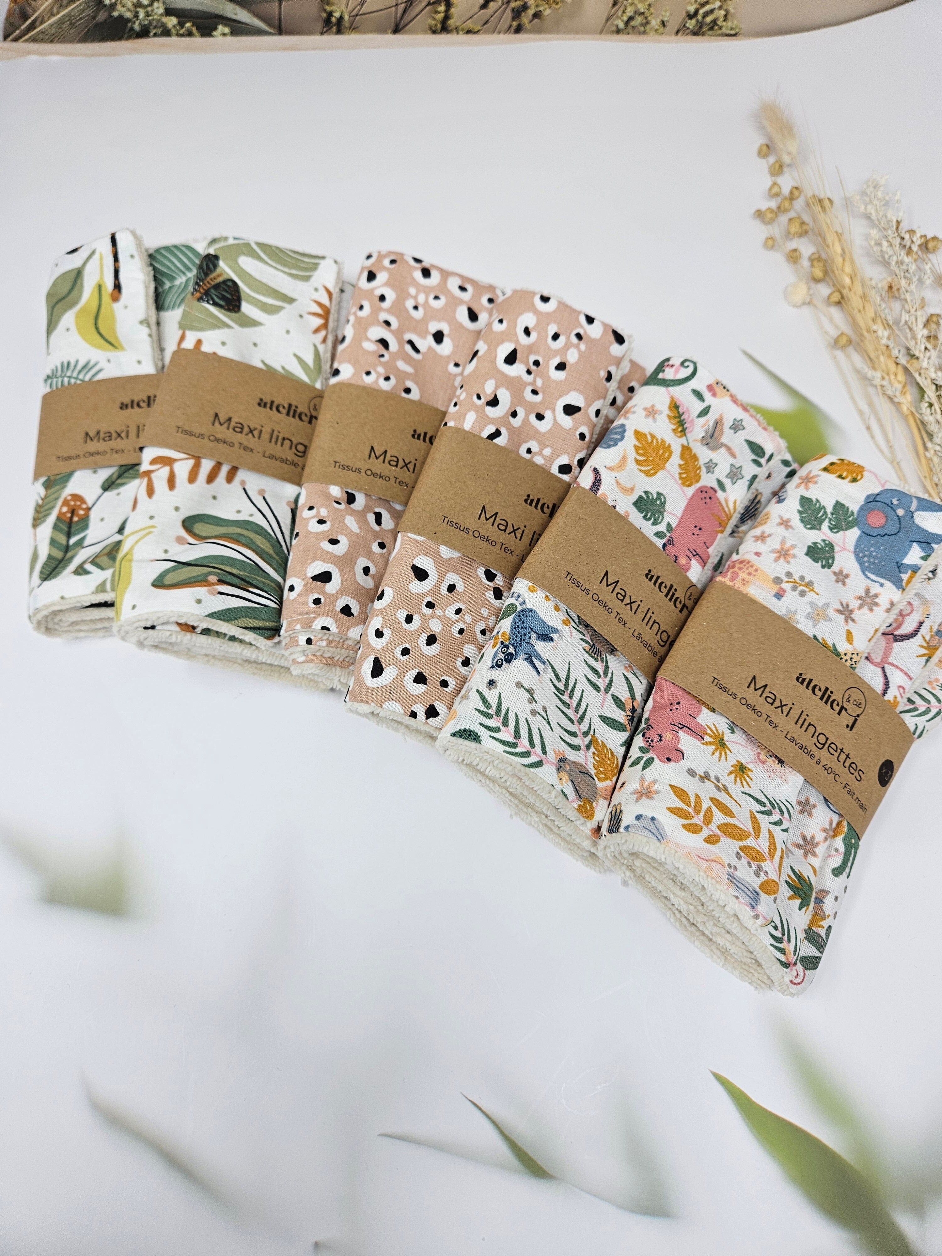 Maxi lingettes en lot de 3 / cotons lavables