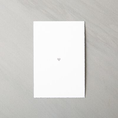 Hand stamped card "SILVER HEART"