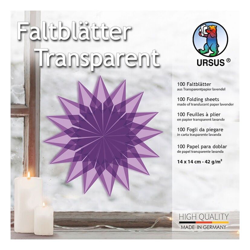 Faltblätter "Transparentpapier", 14 x 14 cm, lavendel
