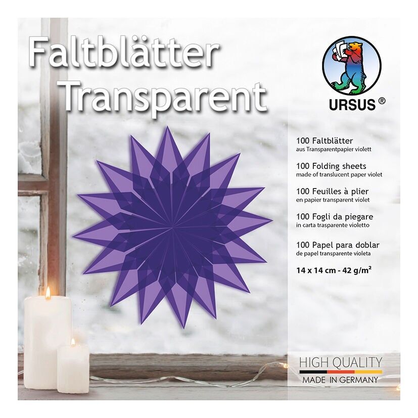 Faltblätter "Transparentpapier", 14 x 14 cm, violett