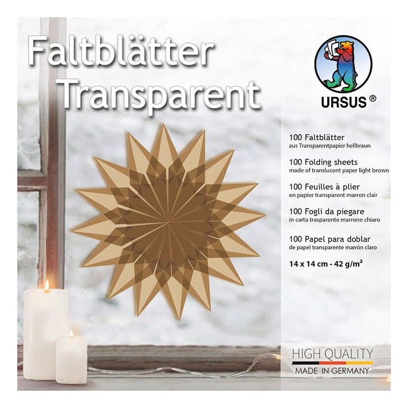 Faltblätter "Transparentpapier", 14 x 14 cm, hellbraun
