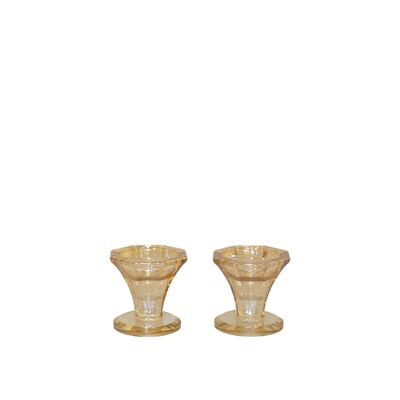 Candelabros de color ámbar h5.5 cm - juego de 2