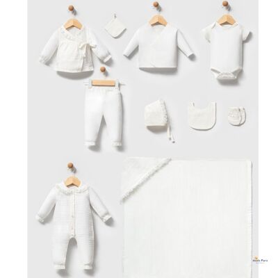 Girl 0–3 Months Special Design Muslin Basic 10-Piece Baby Set