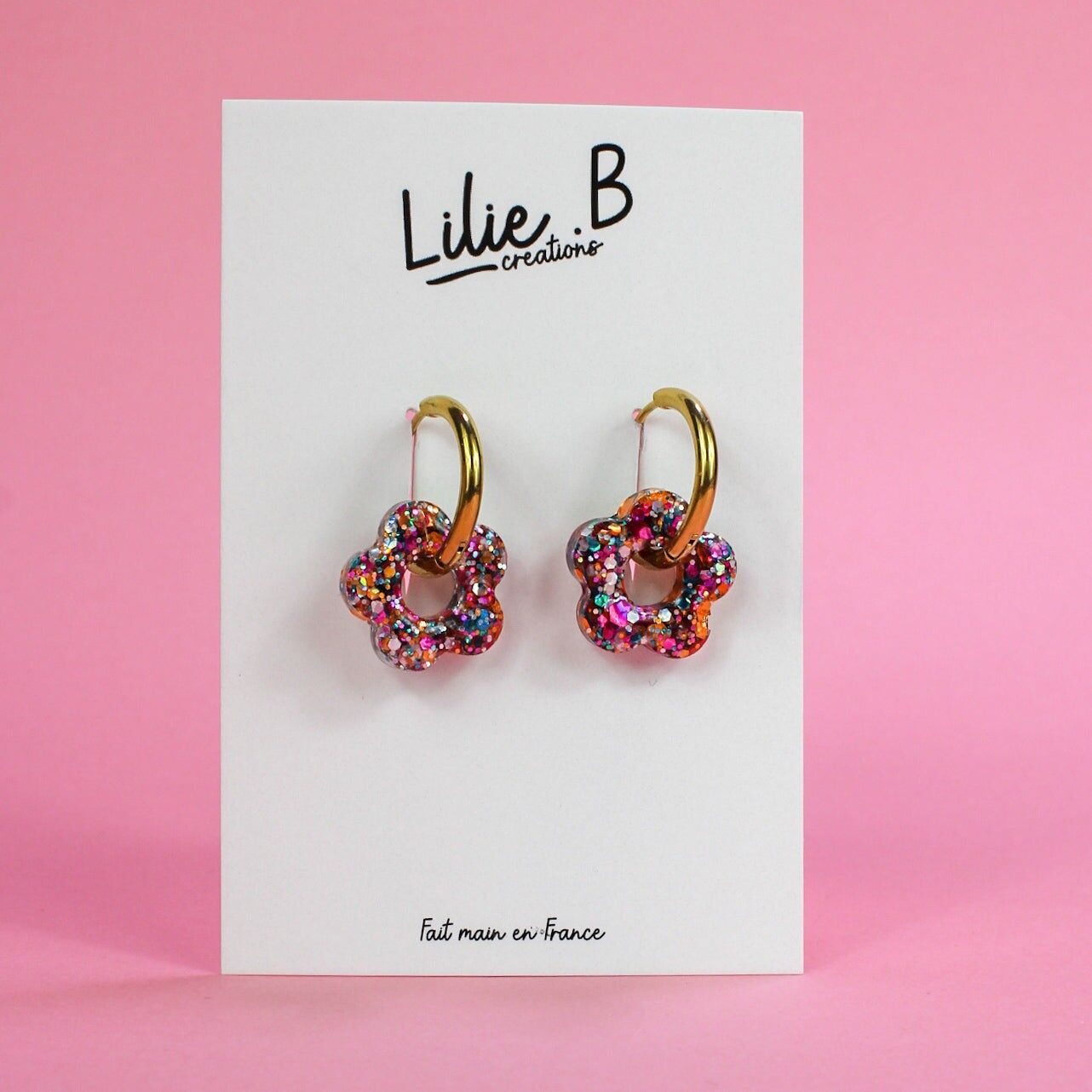 Boucles d'oreille Pampilles fleurs Mini-Disco