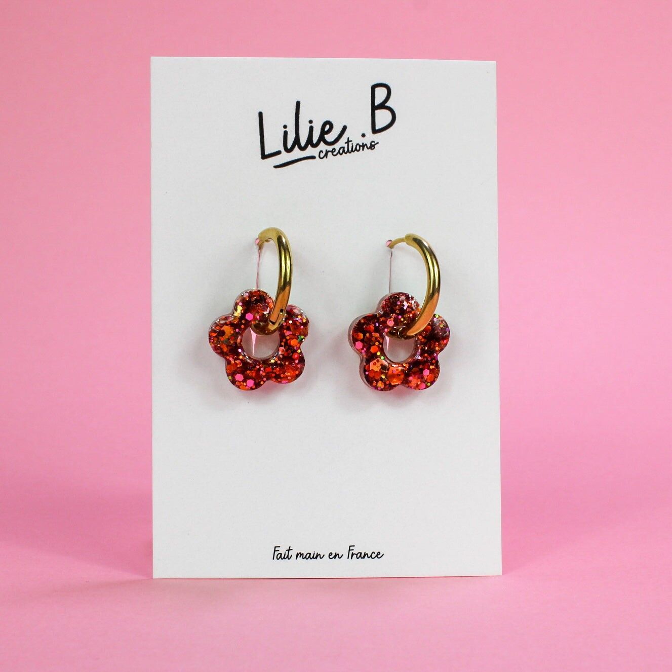 Boucles d'oreille Pampilles fleurs mini Bora Bora