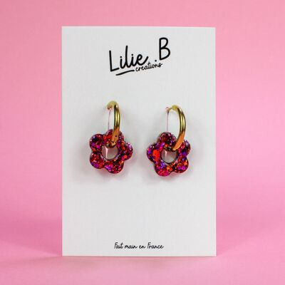 Boucles d'oreille Pampilles fleurs mini Otoño 4