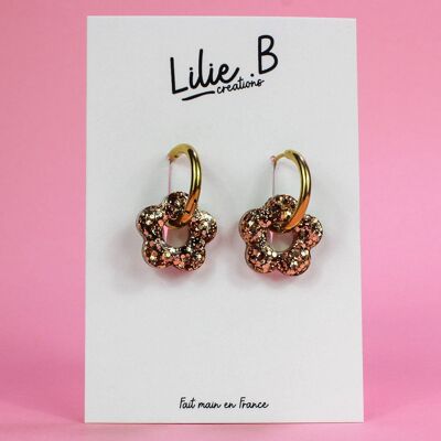 Boucles d'oreille Pampilles fleurs mini Or