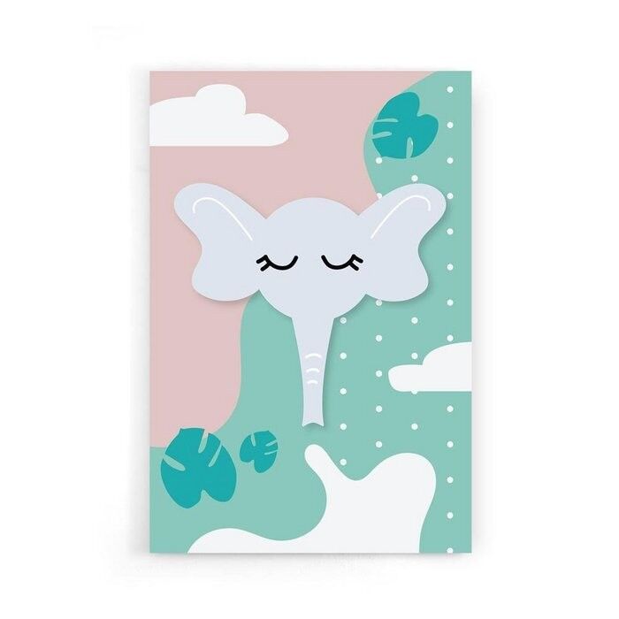 Safari Elephant - Póster enmarcado - 50 x 70 cm