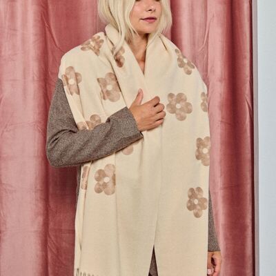 Bufanda de lana con estampado floral FL212DF