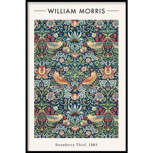 William Morris - Strawberry Thief - Poster ingelijst - 50 x 70 cm