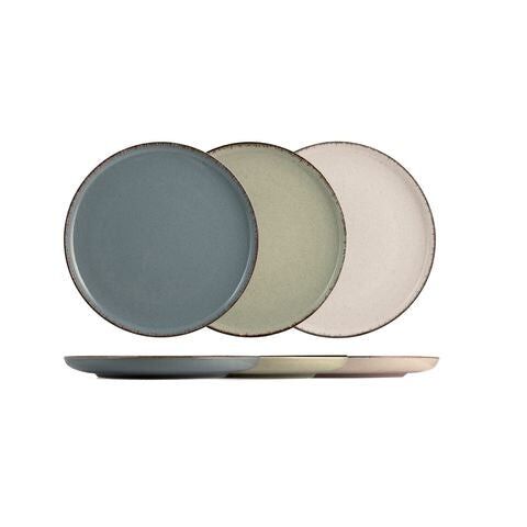 4 PEARL flat plates - Porcelain - 27cm