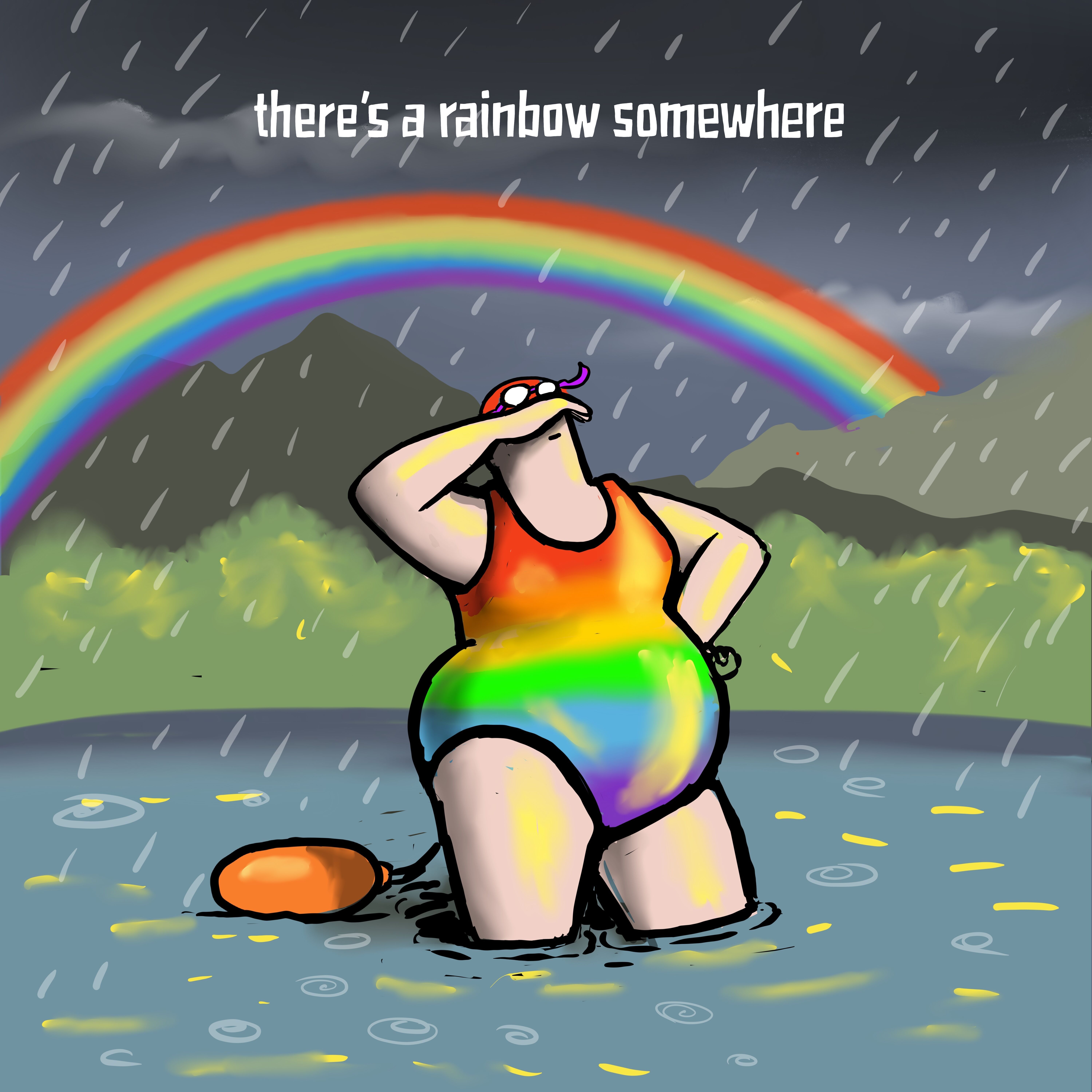 Flocker | C'è un arcobaleno da qualche parte | Biglietti d'auguri vuoti di Kimmer