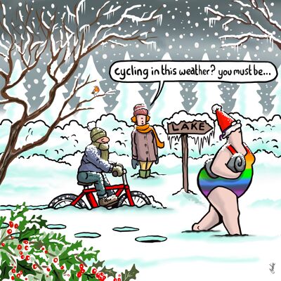 Flockers | Cycliste de Noël | Cartes de Noël vierges Kimmer