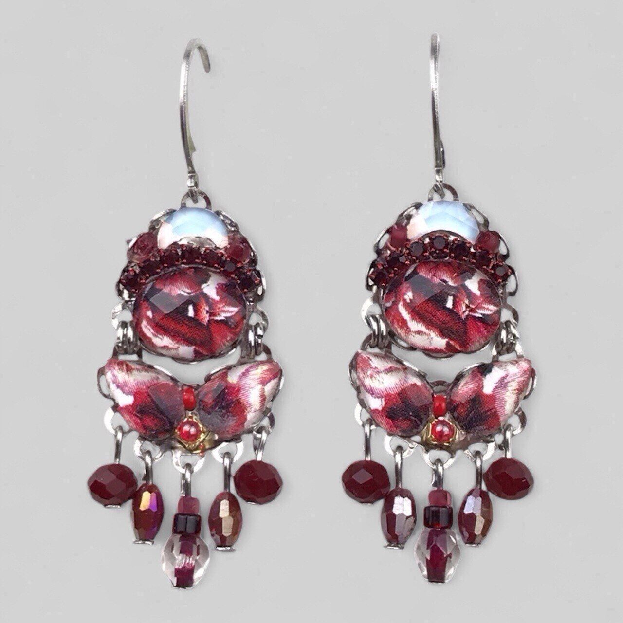 orecchini di cristallo rubino