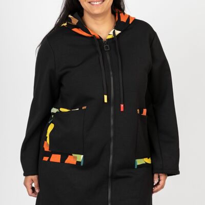 Cappotto taglie forti con fodera in pelle di pecora (C6592)