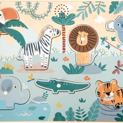 Puzzle « Safari » avec sons d'animaux | Puzzles | Jouets en bois
