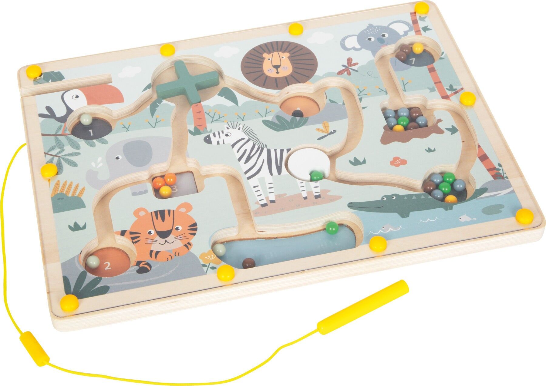 Magnetisches Labyrinth „Safari“ | Geschicklichkeits- und Balancierspiele | Holzspielzeug