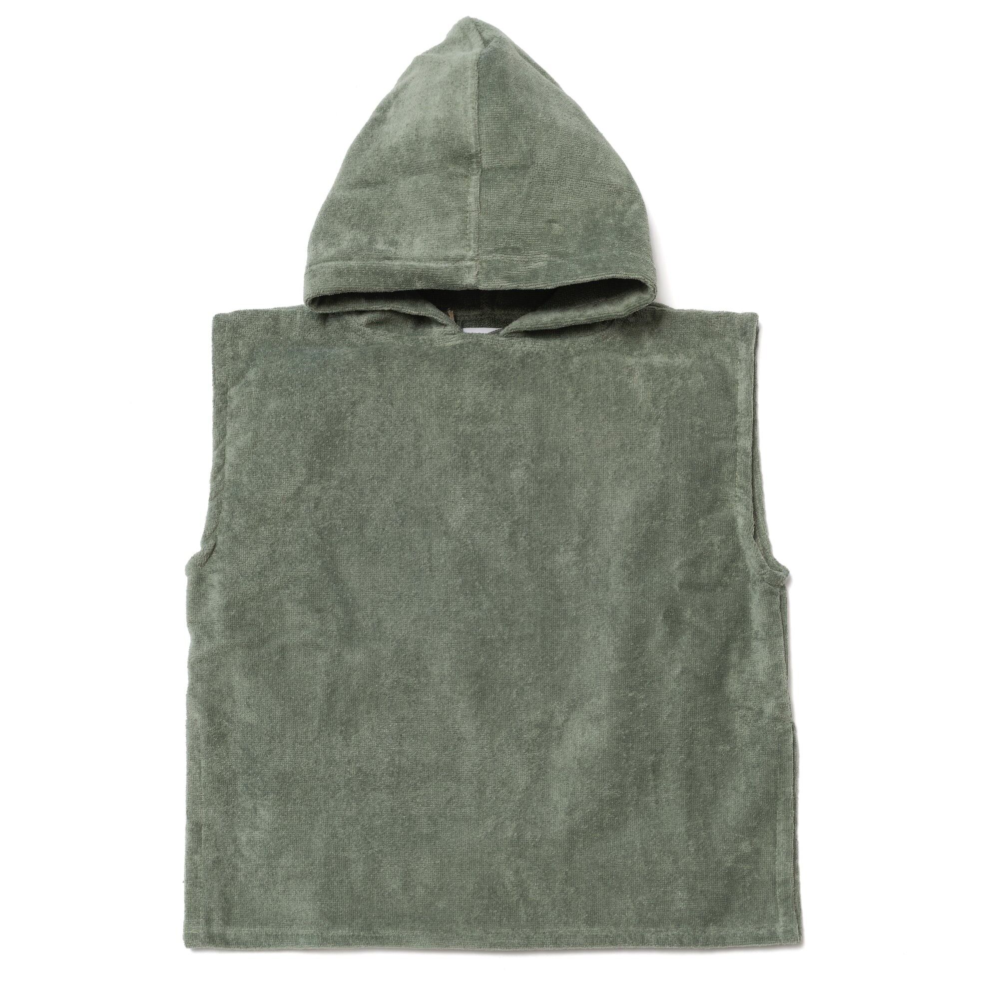 Poncho Coton Bio enfant 2-4 ans - Kaki Sauge