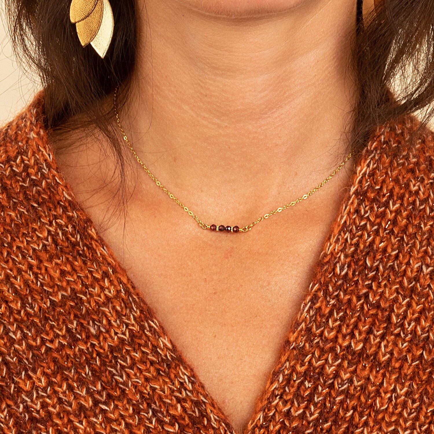 Mini DREAM Garnet Stone Necklace